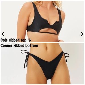 NWT Frankies Bikini Ribbed Cole & Conner Swim Set Small
